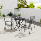 Outsunny Round Folding Garden Table for 4 People in Aluminum and HDPE Plastic, Ø80x73 cm, Gray