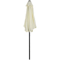 Outusnny Garden Umbrella 2x2m Round with Central Aluminum Pole, Beige - Borgè
