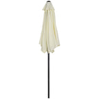Outusnny Garden Umbrella 2x2m Round with Central Aluminum Pole, Beige - Borgè