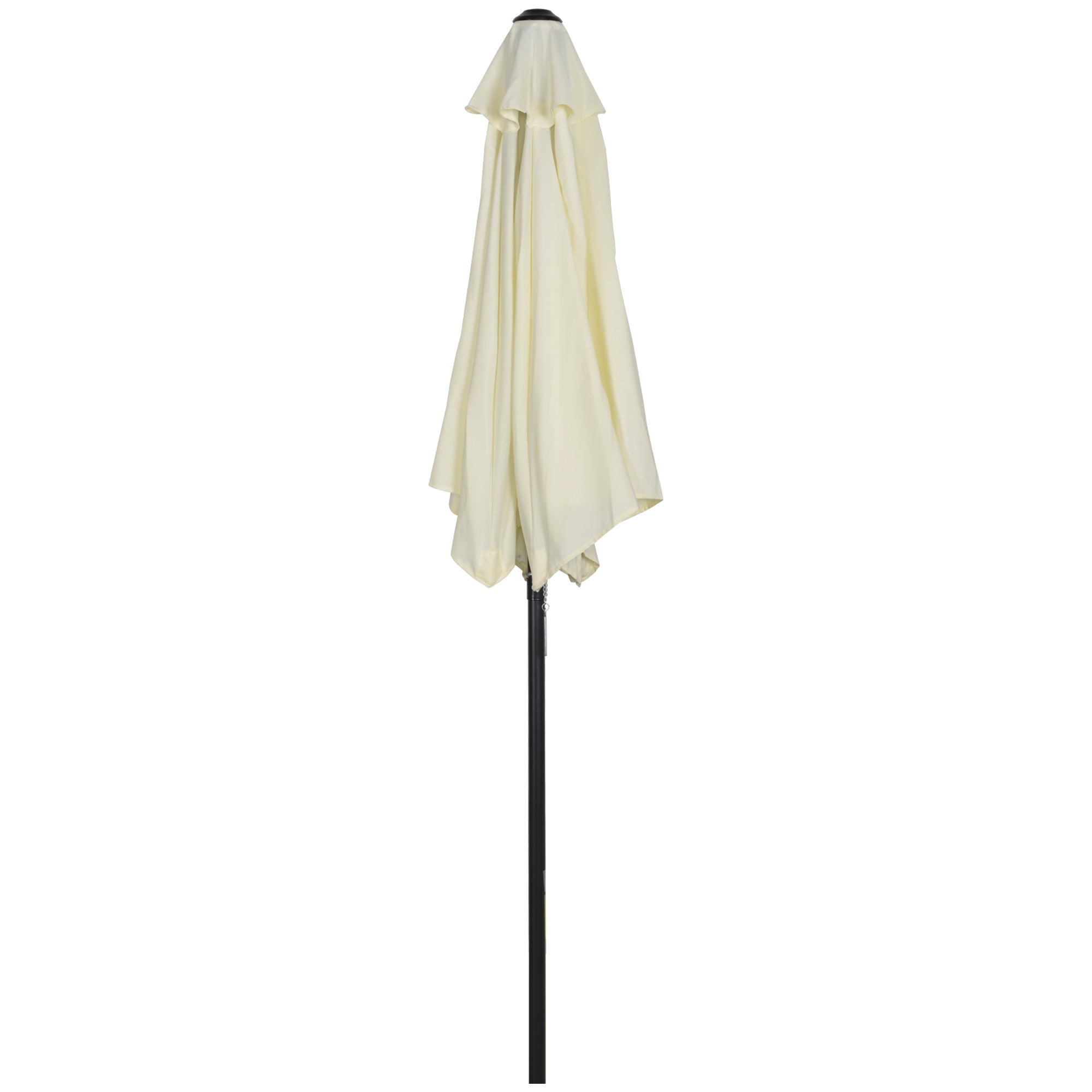 Outusnny Garden Umbrella 2x2m Round with Central Aluminum Pole, Beige - Borgè