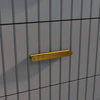 Modern 4 Drawer Chest of Drawers in Wood and Aluminum, 60x40x90 cm, Gold and Dark Grey