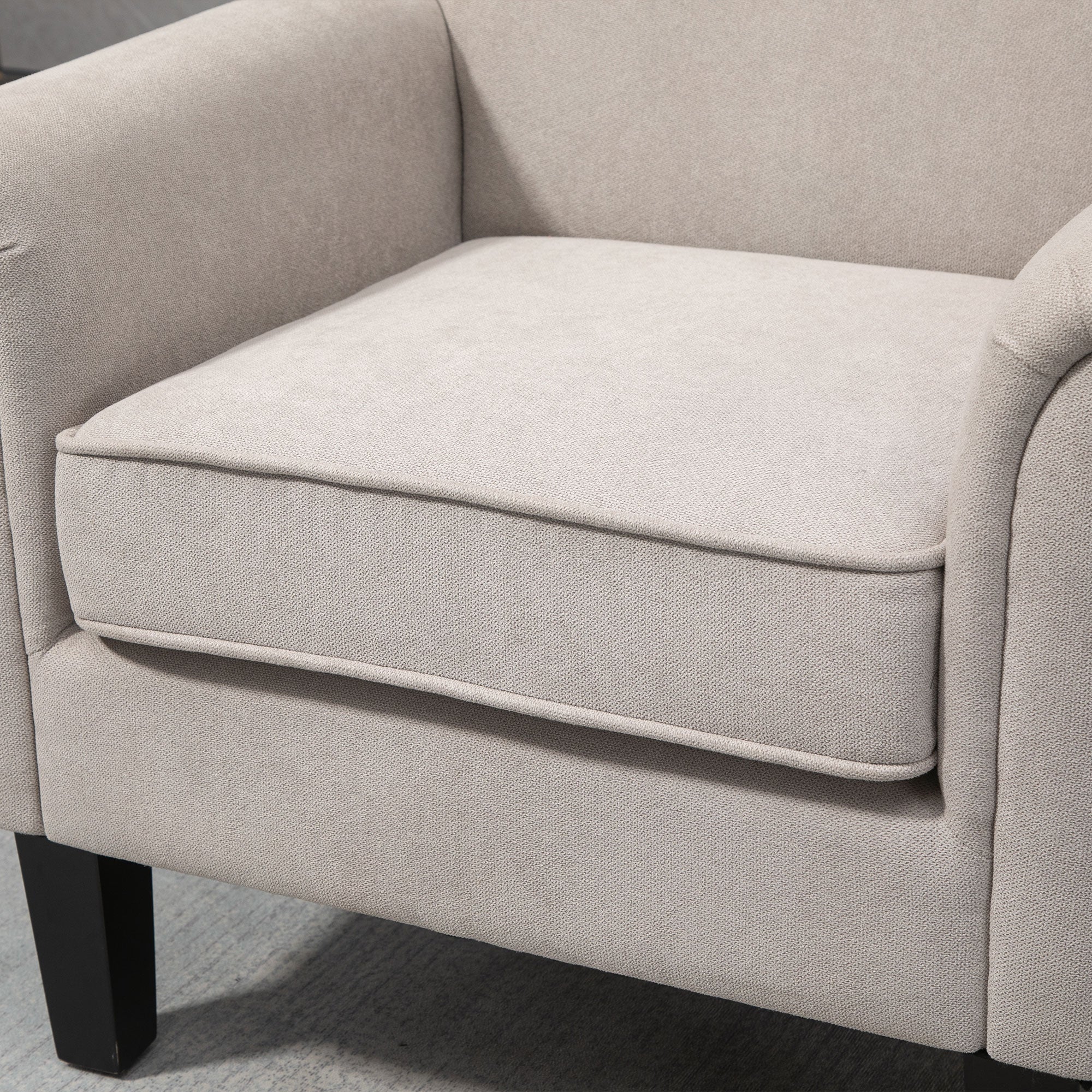 HOMCOM Nordic Style Furnishing Armchair with Armrests, in Wood and Polyester, 79x78x87 cm, Gray and Brown - Borgè