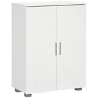 kleankin Modern Bathroom Cabinet with 2 Doors, 2 Adjustable Shelves and Silver Handles, 60x30x80 cm, White
