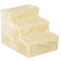 PawHut 3-Step Dog Ladder, Removable and Washable Velvet Step for Dogs and Cats, 4.5 kg, Beige