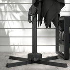 Outsunny Outdoor Umbrella with LED Lights and Adjustable Angle, in Aluminum and Polyester Ø3x2.5 m, Gray - Borgè