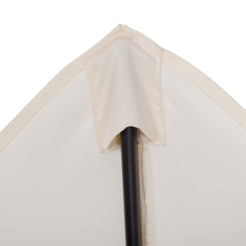 2x2m Round Garden Umbrella with Central Pole in Aluminum and Polyester, Cream