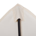 2x2m Round Garden Umbrella with Central Pole in Aluminum and Polyester, Cream