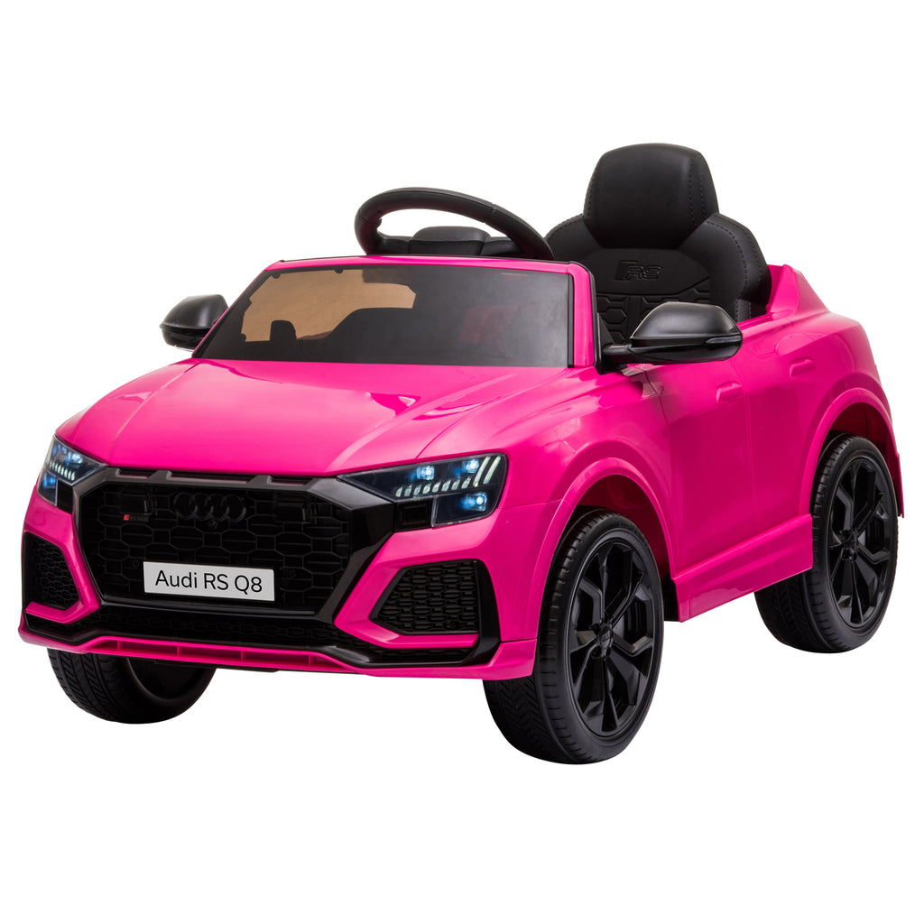 HOMCOM Electric Ride-On Toy Car for Kids 3-5 Years Old, 6V Audi RS Q8, 1.5-3km/h, with Remote Control and Music, Pink