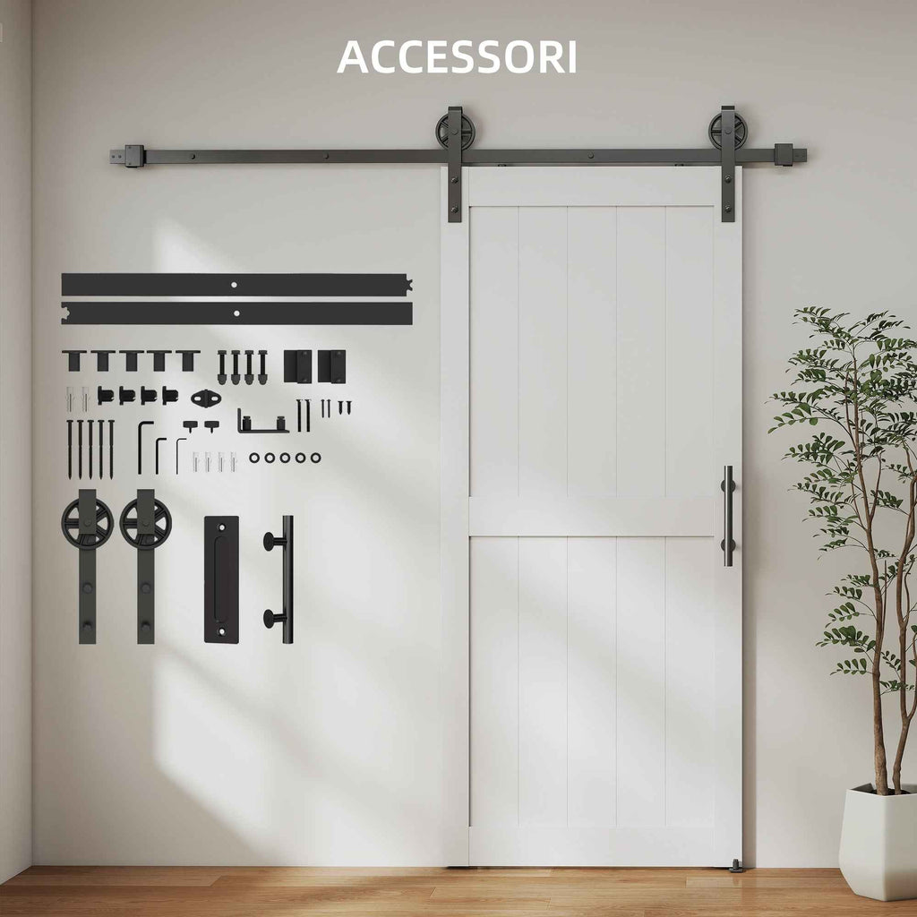 Sliding Door Industrial Style Interior Door, 81.3x213.4cm, Wood