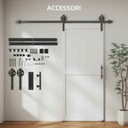 Sliding Door Industrial Style Interior Door, 81.3x213.4cm, Wood