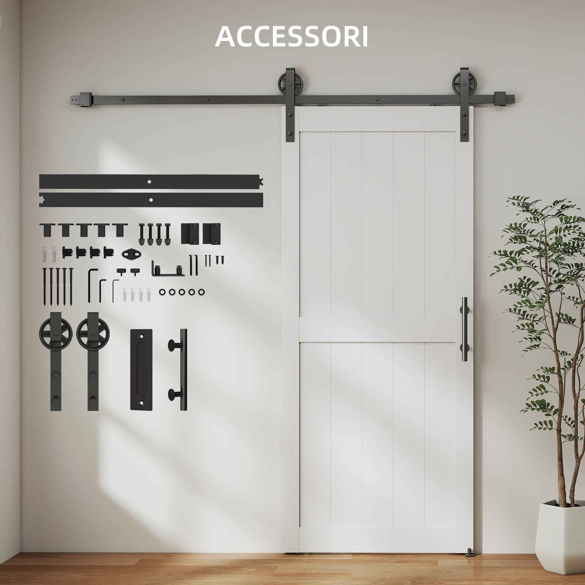 Sliding Door Industrial Style Interior Door, 81.3x213.4cm, Wood