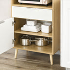 Chipboard Microwave Cabinet with Top Shelf, Sliding Drawer and Cabinet, 58x40x118 cm