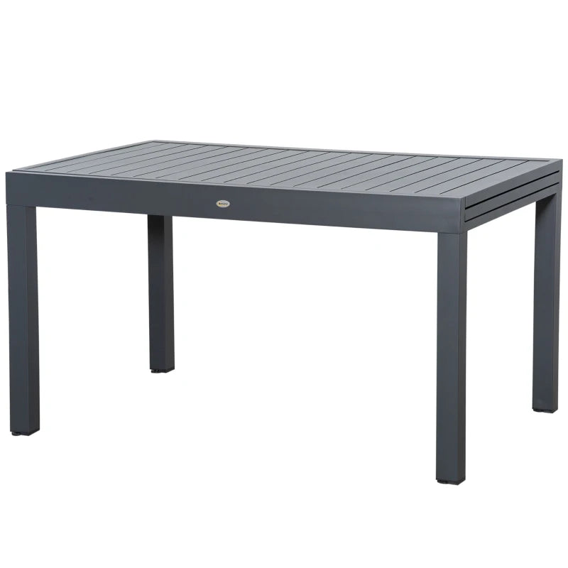 Extendable Garden Table for 8-10 People, Aluminum, 135-270x90x75cm, Grey - Borge' Group Limited