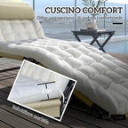 Outsunny Folding and Reclining Garden Lounger with Side Pocket, 68x189x30 cm, Beige