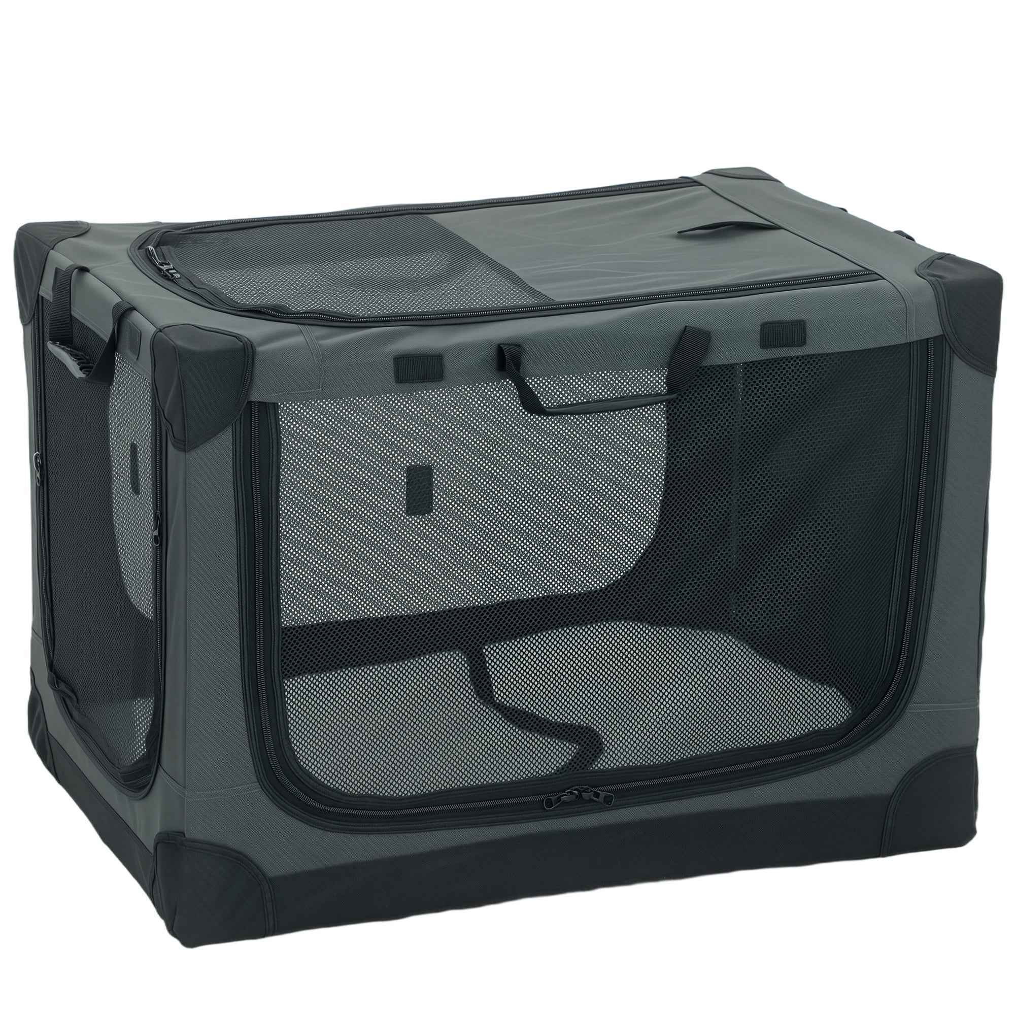 PawHut Soft Foldable Dog and Cat Carrier with Cushion, Washable Cover, Doors, Breathable 600D Oxford, 76x54x54 cm, Green