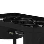 Outsunny camping gas stove with 2 150,000 BTU metal burners with removable legs, black - Borgè