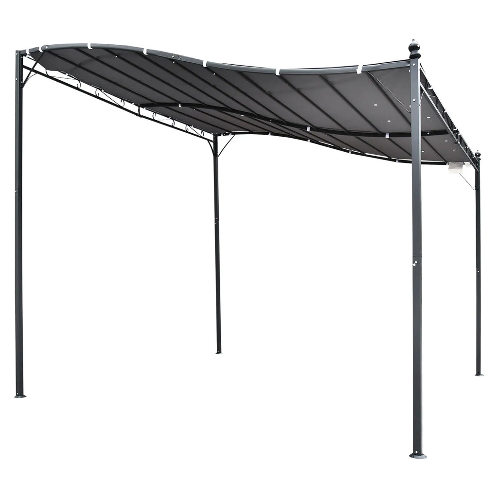 Gazebo Pergola 3x3m Garden with Waterproof Curtain Grey