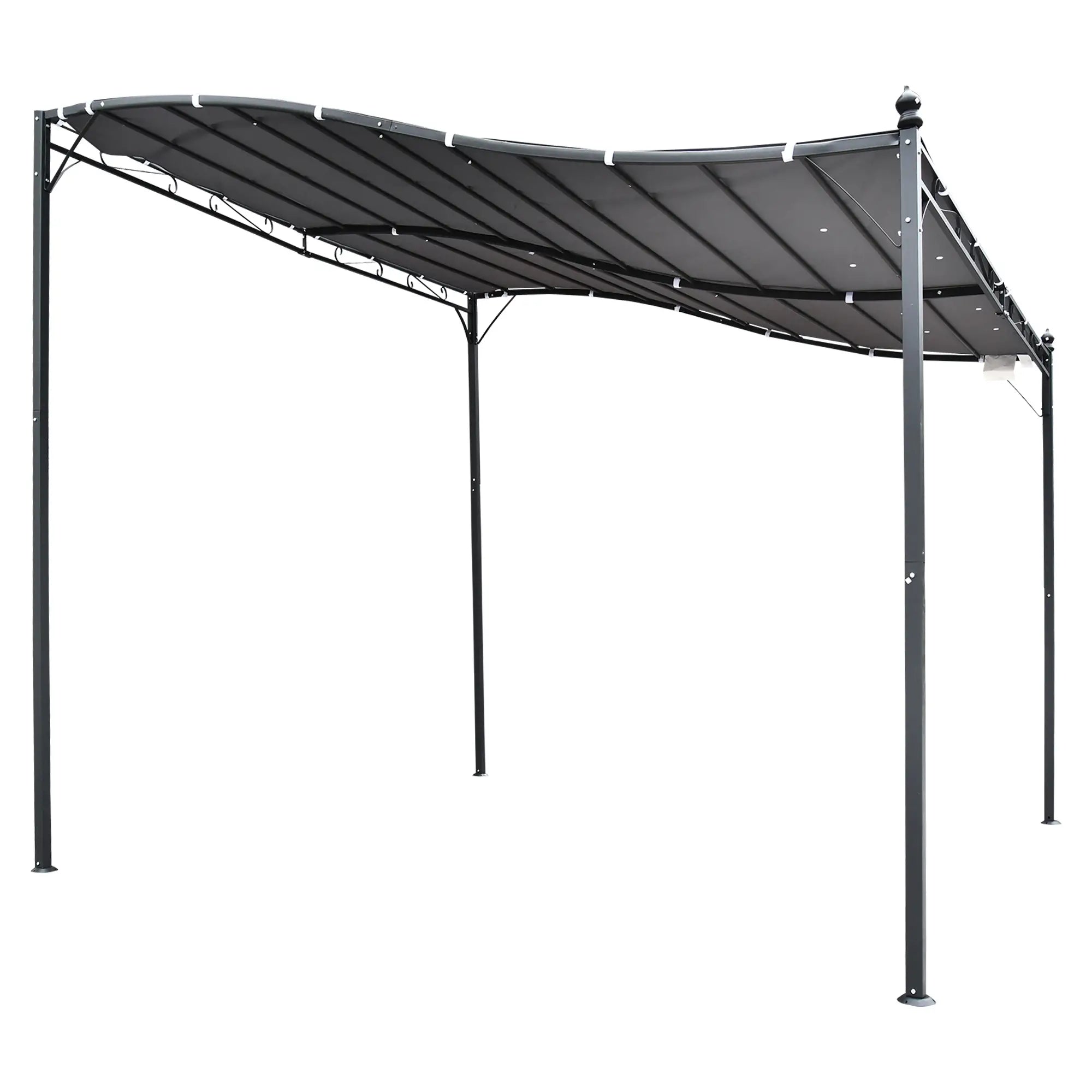 Gazebo Pergola 3x3m Garden with Waterproof Curtain Grey