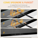 Stainless Steel Bioethanol Fireplace, 2.5h Burn Time with 1.5L Tank and 20m² Coverage, 90x16x40 cm, Silver