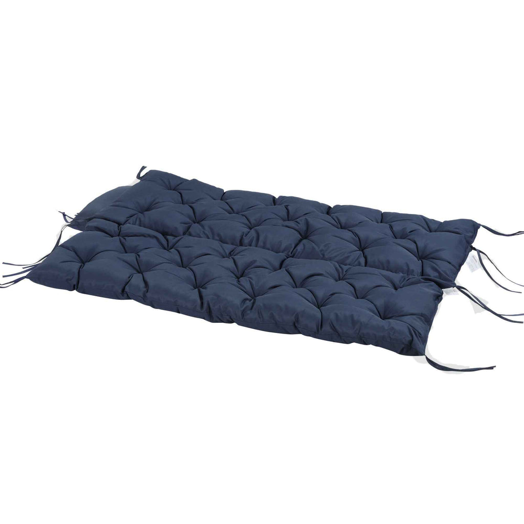 Outsunny Capitonné Style Garden Cushion with 6 Ties, in Cotton and Polyester, 150x98x8 cm, Dark Blue
