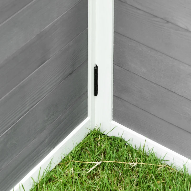 Outdoor and Indoor Rabbit Hutch with Opening Roof, Cage for 2-4 Rabbits in Wood and Metal, Grey 120x120x60cm - Borge' Group Limited