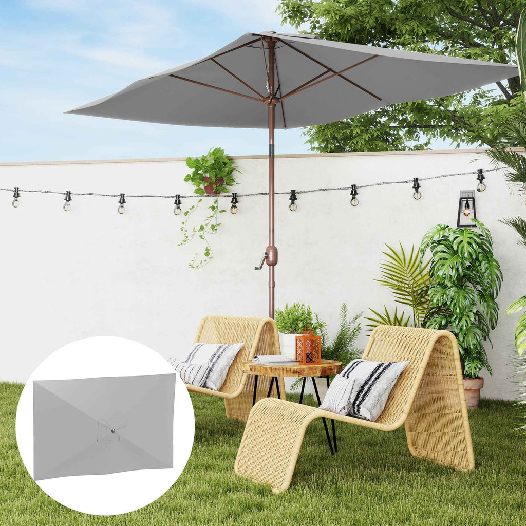 Outsunny 3x2m Rectangular Umbrella Cover with Top Vent, 180g/m² Polyester, Light Grey