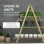 Outsunny 3-Tier Vertical Plant Stand with Fir Slats, 100x36x112 cm, Wood Color