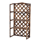 3-Tier Fir Wood Outdoor Plant Stand, Indoor and Outdoor Plant Holder, Balcony Planter, 80x40x148cm