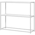 Console Table for Entrance Hall with Open Shelf, in Steel and Chipboard, 100x30x87 cm, White - Borgè