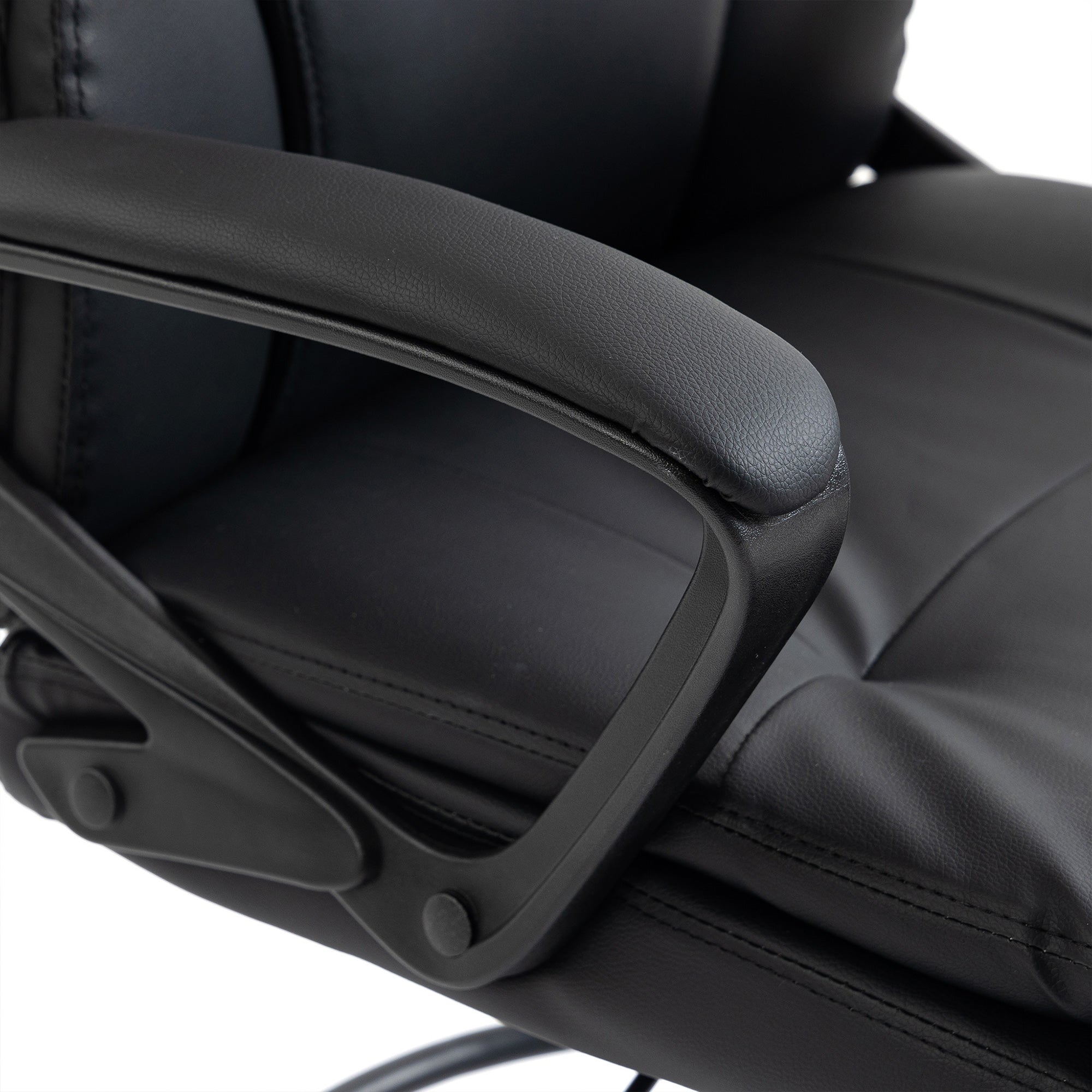 HOMCOM Swivel Office Chair in Faux Leather, Height-Adjustable, High Back, Armrests, for Study, Black