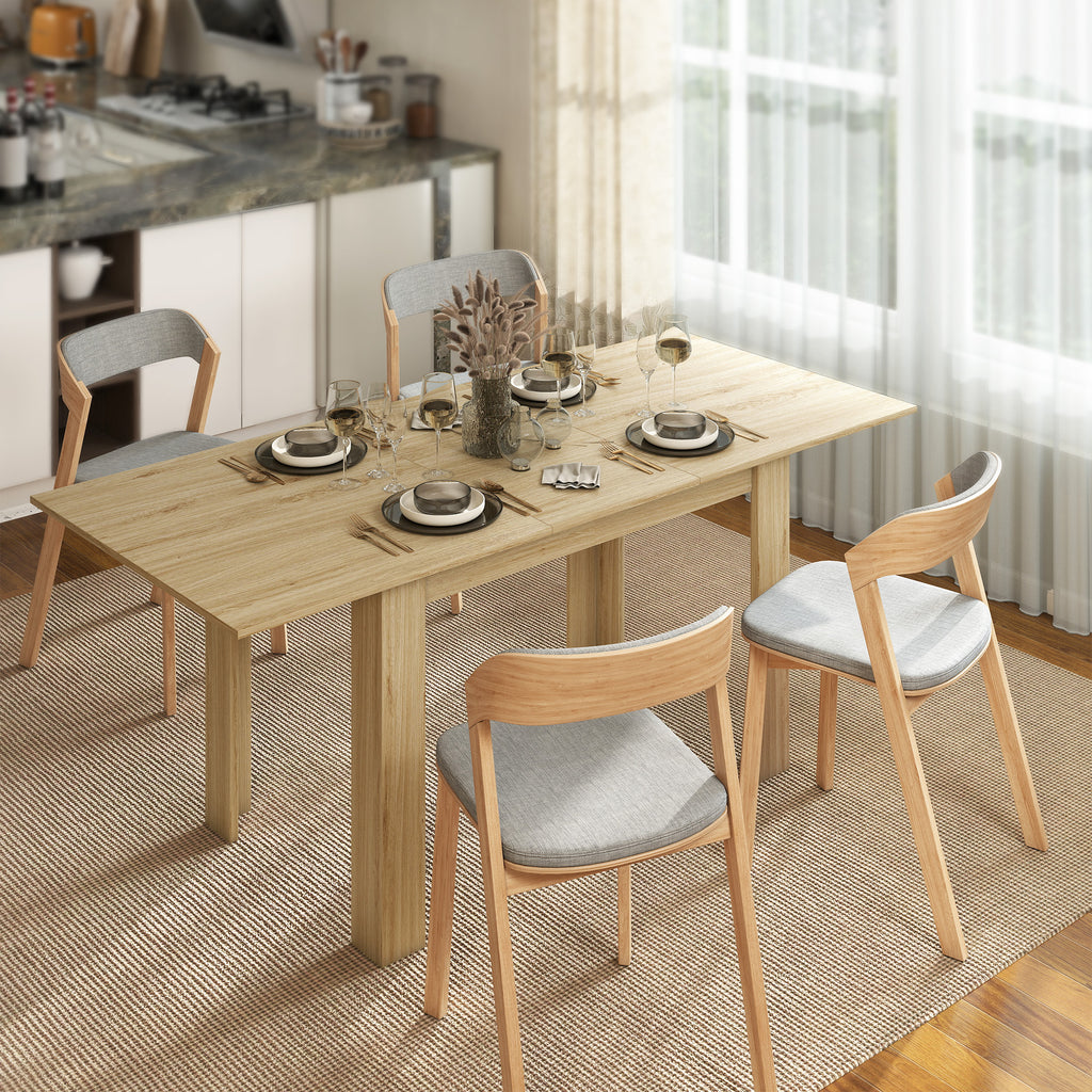 Extendable Dining Table for 6-8 People, 140-180 x 80 cm, Wood Color