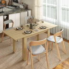 Extendable Dining Table for 6-8 People, 140-180 x 80 cm, Wood Color