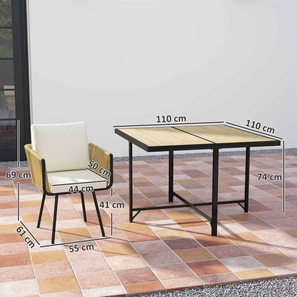 5-Piece Garden Set with Wood-Plastic Table