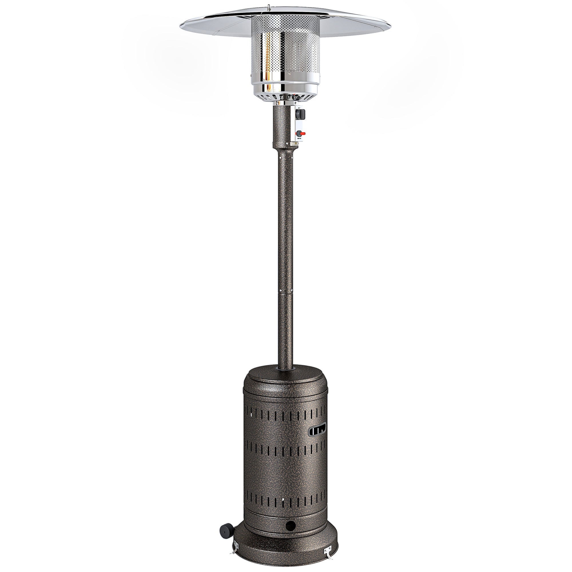 Outdoor Heater with Automatic Shut-Off and Wheels, 82x82x223 cm, Dark Brown