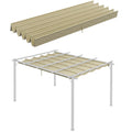 4x3 m Pergola Gazebo Cover in Beige Breathable Polyester with 10 Drainage Holes