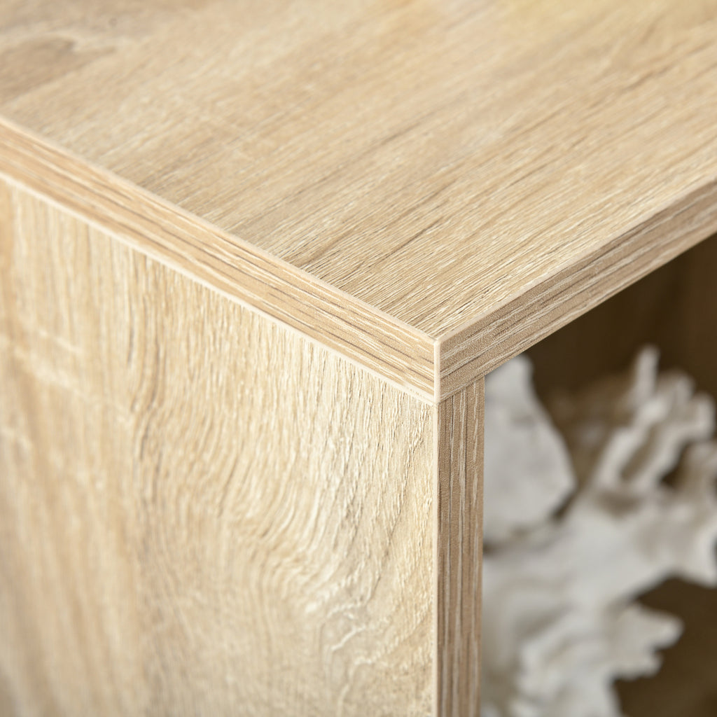 Modern 6-Cube Wooden Bookcase, 65.5x30x97.5 cm, Oak Color