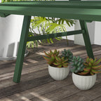 2 Seater Aluminum Slatted Outdoor Bench, 123x67x79cm, Green