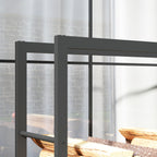 Outdoor and Indoor Firewood Rack with Wheels, Steel Firewood Shed with 0.43m³ Capacity, 120x32x151cm, Black