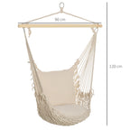 Outsunny Shabby Chic Indoor/Outdoor Rope Garden Hammock, White