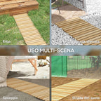 Outsunny Garden Walkway, Rollable Fir Wood Pathway, 120x38 cm