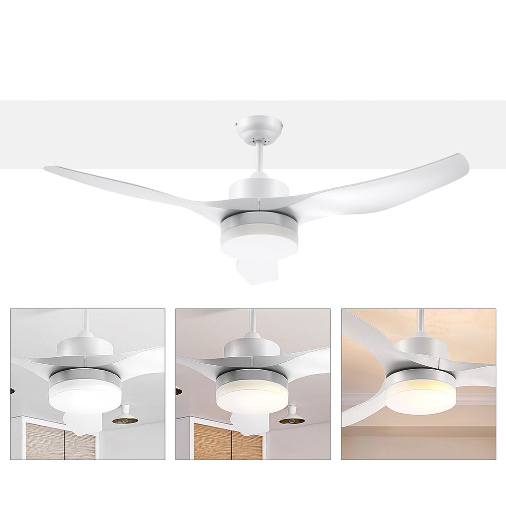 Ceiling Fan with 3-Mode LED Light and Remote Control, 6 Speeds, Φ132x40cm