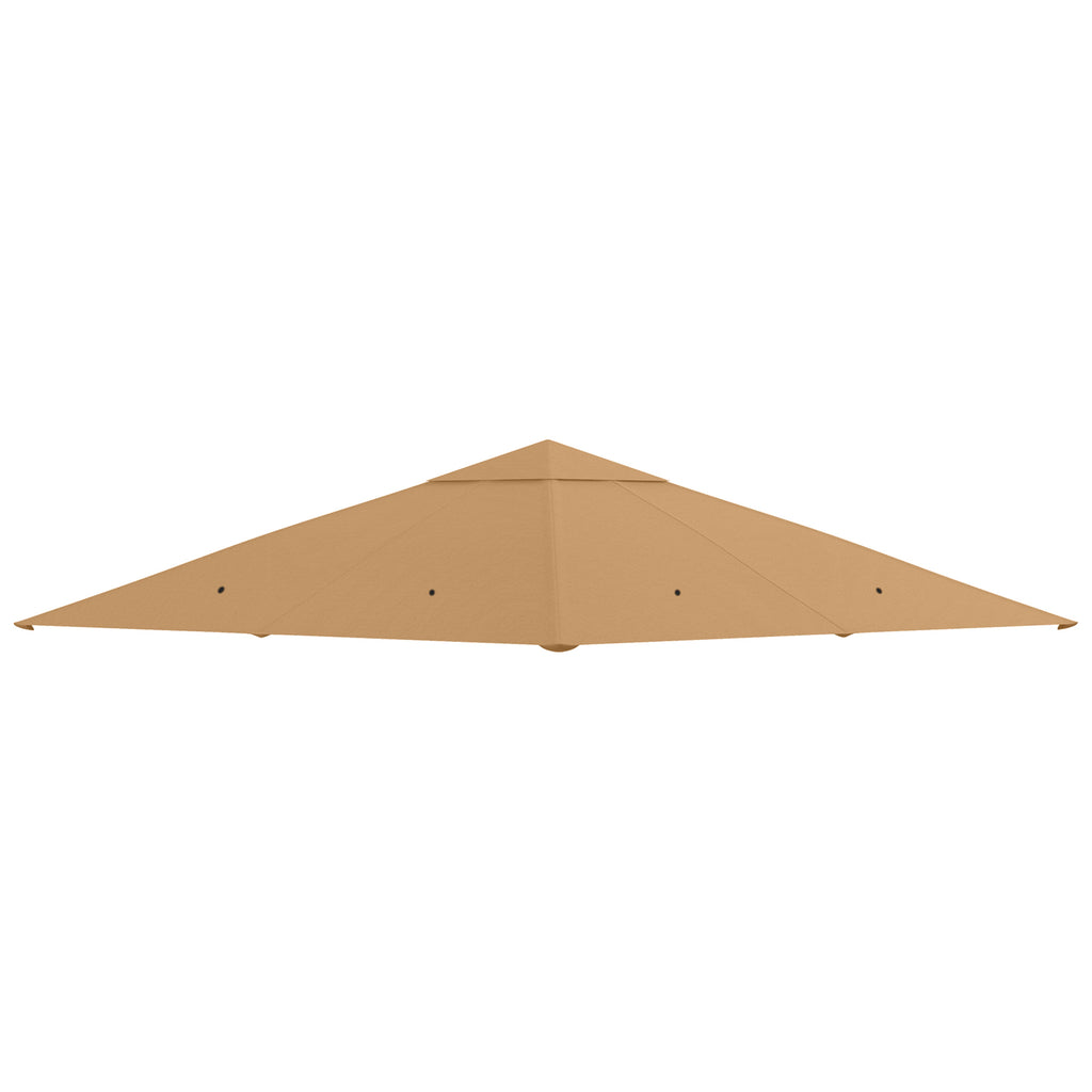 Outsunny 3x3m Polyester Gazebo Replacement Roof with Air Vents and Drainage Holes, Beige