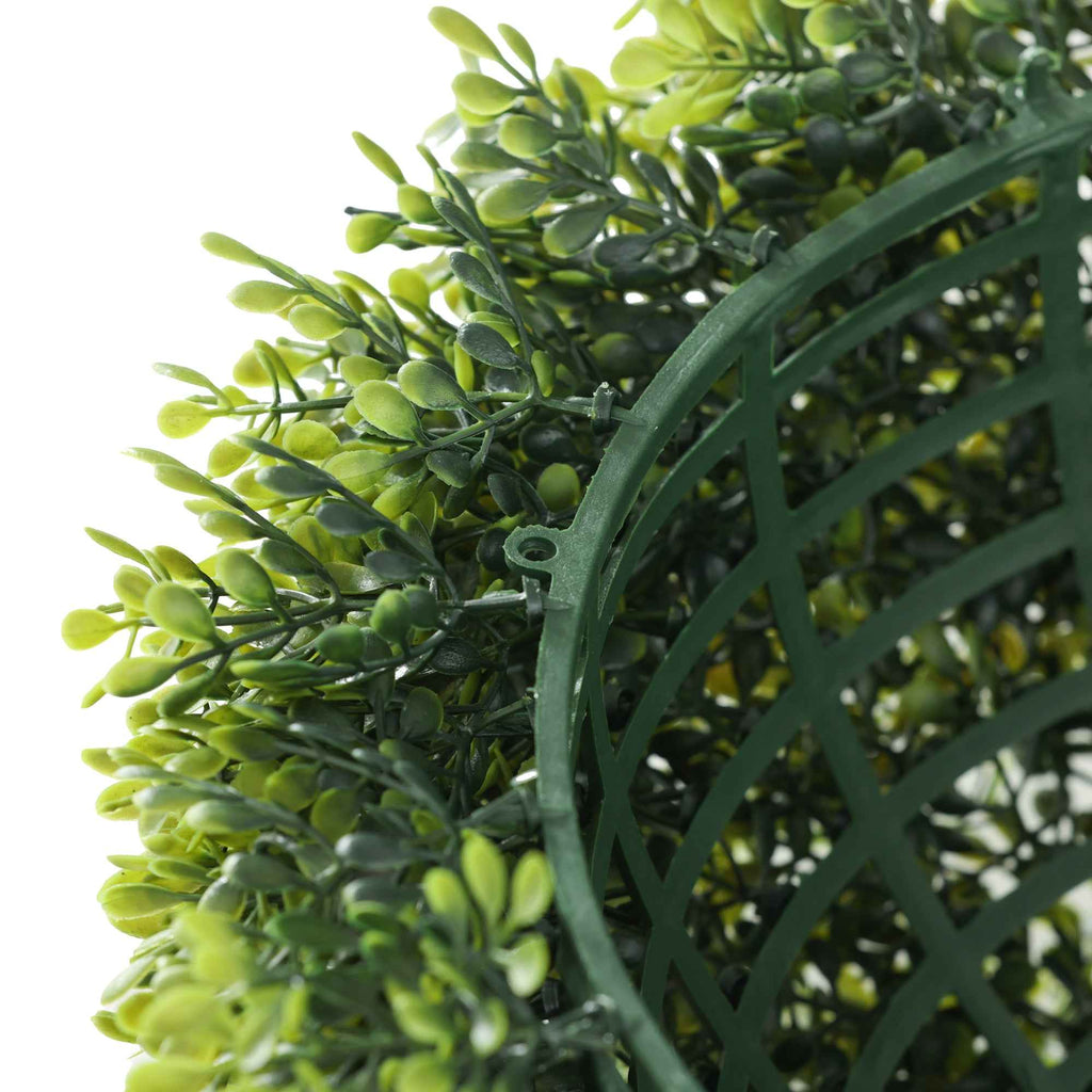 HOMCOM Set of 2 Artificial Boxwood Plants in PE, Ø40 cm, for Indoor and Outdoor Use, Green