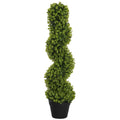 Artificial Eucalyptus Spiral Plant with Pot Included for Indoor and Outdoor, Height 90 cm, Green