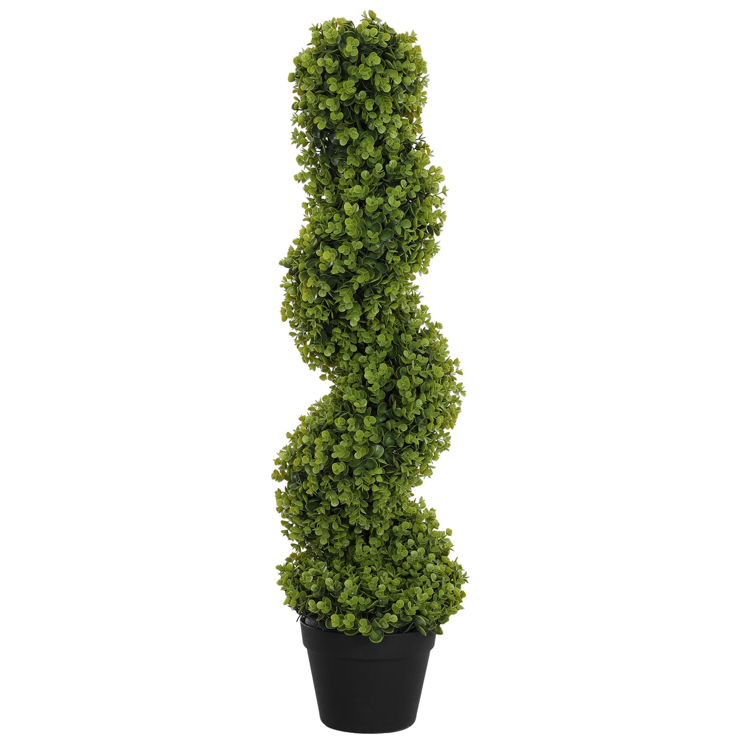 Artificial Eucalyptus Spiral Plant with Pot Included for Indoor and Outdoor, Height 90 cm, Green