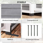 Wooden Garden Shed with Adjustable Shelves, Two Locking Doors and Windows, Grey