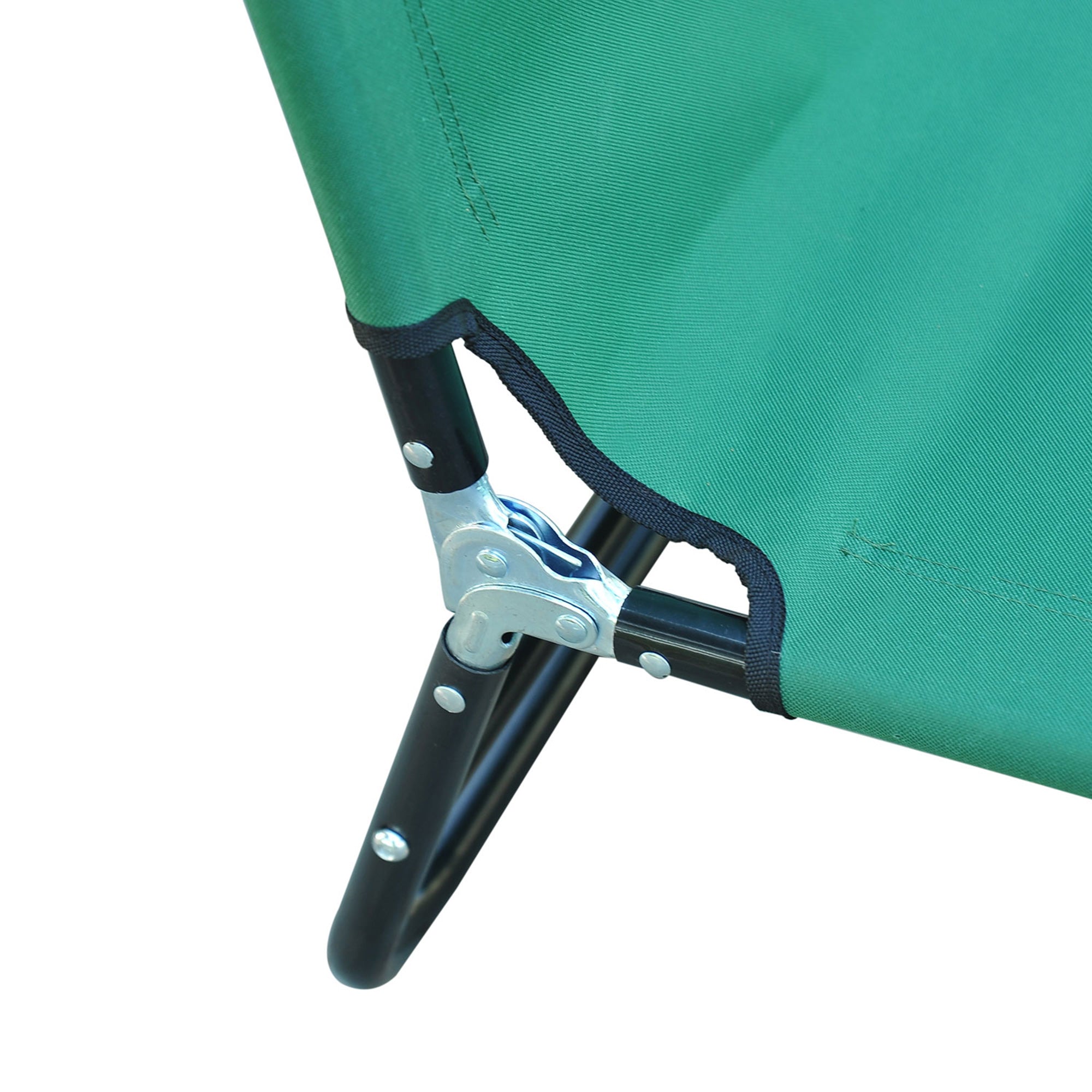 Folding Garden Lounger with 4-Position Reclining Backrest, 188x56x28cm, Green