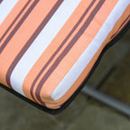 Outdoor Deck Chair Set of 2, 5-Position Reclining with Cushion, 60x75x102cm Grey Orange - Borge' Group Limited