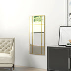 HOMCOM Window Style Wall Mirror with Vertical and Horizontal Mounting, 110x50cm, Gold - Borgè