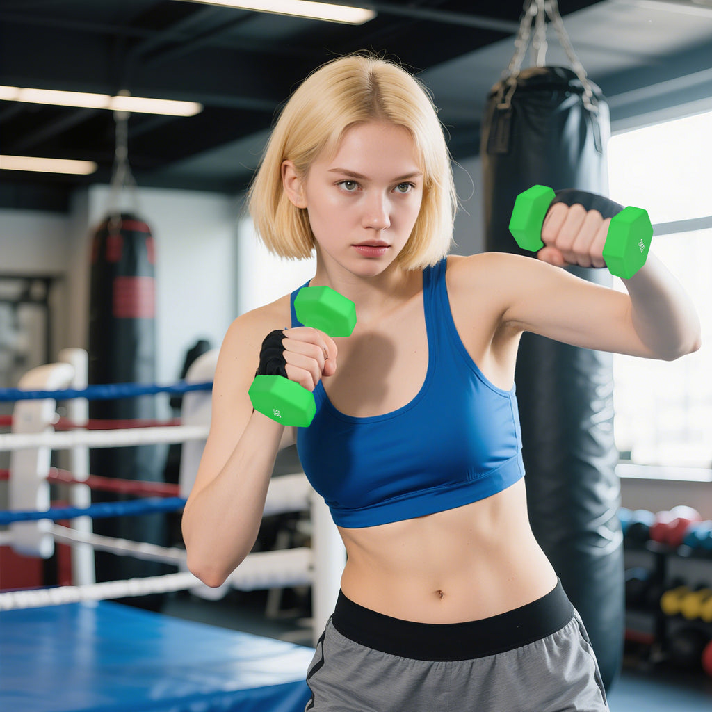 18kg Total Hex Weight Kit with Stand Included, in Steel, Metal and Plastic, Multicolored